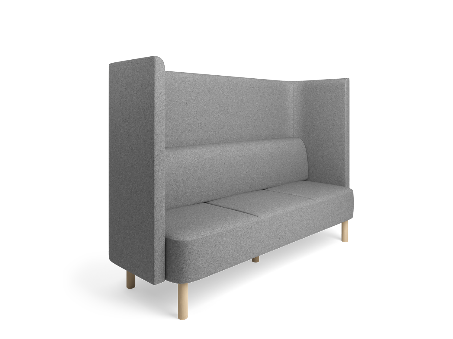 Grid 3 Seater Sofa with Wooden Base